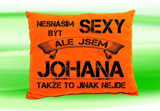 Polštář se jménem JOHANA Oranžový