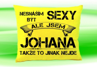 Polštář se jménem JOHANA Žlutý