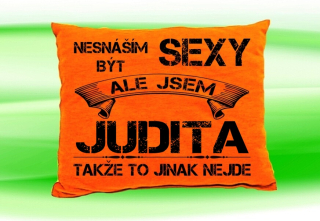 Polštář se jménem JUDITA Oranžový