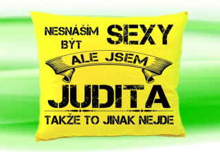 Polštář se jménem JUDITA Žlutý