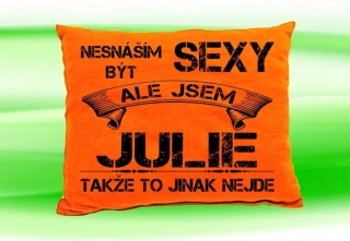 Polštář se jménem JULIE Oranžový