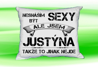 Polštář se jménem JUSTÝNA Bilý