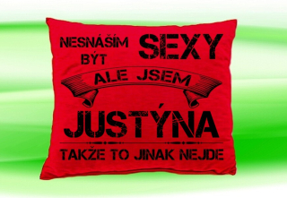 Polštář se jménem JUSTÝNA Červený