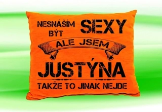 Polštář se jménem JUSTÝNA Oranžový
