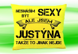 Polštář se jménem JUSTÝNA Žlutý
