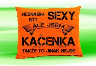 Polštář se jménem KAČENKA Oranžový