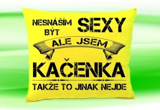 Polštář se jménem KAČENKA Žlutý