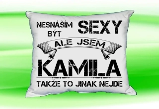 Polštář se jménem KAMILA Bilý