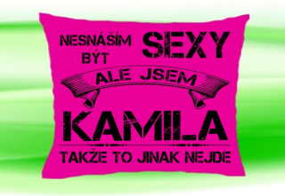 Polštář se jménem KAMILA Růžový