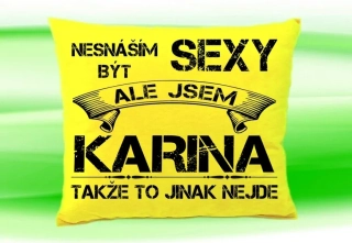 Polštář se jménem KARINA Žlutý
