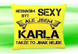Polštář se jménem KARLA Žlutý