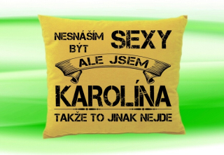 Polštář se jménem KAROLÍNA Béžový