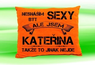 Polštář se jménem KATEŘINA Oranžový