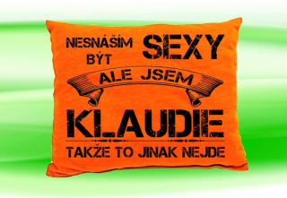 Polštář se jménem KLAUDIE Oranžový