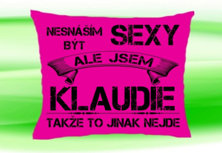 Polštář se jménem KLAUDIE Růžový