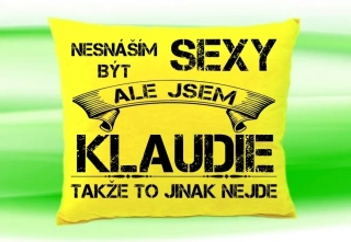 Polštář se jménem KLAUDIE Žlutý