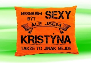 Polštář se jménem KRISTÝNA Oranžový