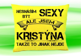 Polštář se jménem KRISTÝNA Žlutý