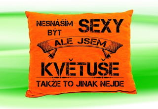 Polštář se jménem KVĚTUŠE  Oranžový