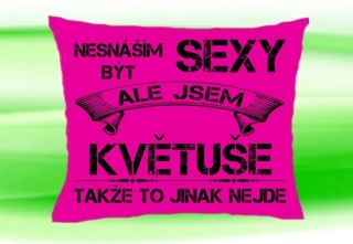 Polštář se jménem KVĚTUŠE  Růžový