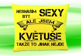 Polštář se jménem KVĚTUŠE  Žlutý