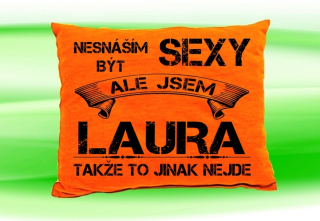 Polštář se jménem LAURA Oranžový