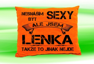 Polštář se jménem LENKA Oranžový