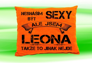 Polštář se jménem LEONA  Oranžový