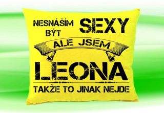 Polštář se jménem LEONA  Žlutý