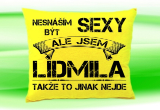 Polštář se jménem LIDMILA  Žlutý