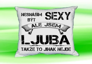 Polštář se jménem LJUBA Bilý