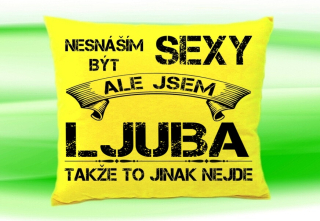 Polštář se jménem LJUBA Žlutý