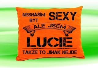 Polštář se jménem LUCIE Oranžový