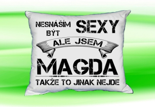 Polštář se jménem MAGDA Bilý