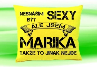 Polštář se jménem MARIKA  Žlutý