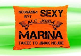 Polštář se jménem MARINA  Oranžový