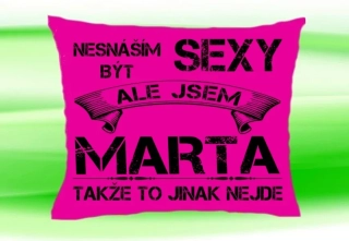 Polštář se jménem MARTA  Růžový