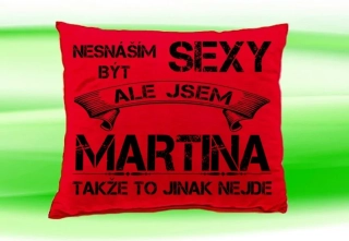 Polštář se jménem MARTINA  Červený