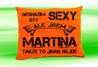 Polštář se jménem MARTINA  Oranžový
