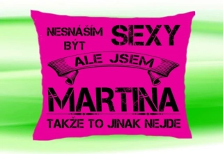 Polštář se jménem MARTINA  Růžový