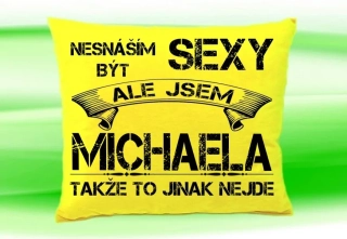 Polštář se jménem MICHAELA Žlutý