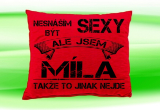 Polštář se jménem MÍLA Červený