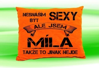 Polštář se jménem MÍLA Oranžový