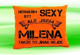 Polštář se jménem MILENA Oranžový