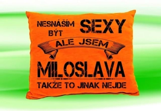 Polštář se jménem MILOSLAVA Oranžový