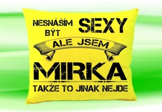 Polštář se jménem MIRKA Žlutý
