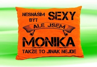 Polštář se jménem MONIKA Oranžový