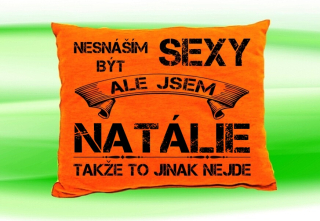 Polštář se jménem NATÁLIE Oranžový