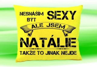 Polštář se jménem NATÁLIE Žlutý