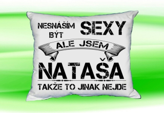 Polštář se jménem NATAŠA Bilý